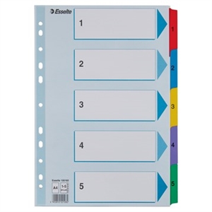 Esselte Register Mylar karton A4 1–5