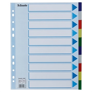 Esselte Faneblade PP A4 maxi 10-dzielne tabulatory z kolorowymi zakładkami