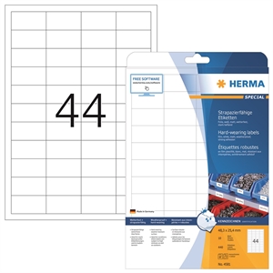 HERMA filmowe etykiety, extra mocne, 48,3 x 25,4 mm, matowe, 440 sztuk.