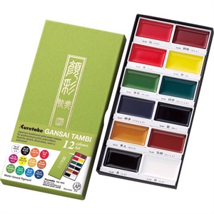 Zestaw farb akwarelowych ZIG GANSAI TAMBI 12 kolorów