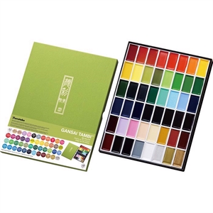 Zestaw 48 kolorów farb akwarelowych ZIG GANSAI TAMBI.