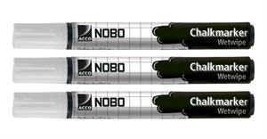 Nobo WB Marker Charlkmarker t/glastavle rund hvid (3)Nobo WB Marker Charlkmarker do tablicy szklanej okrągły biały (3)