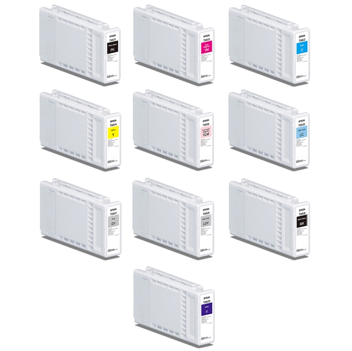 Pełny zestaw kartridży z tuszem 350 ml do Epson SureColor P7300 i P9300