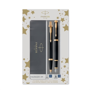 Parker Duoset IM GT długopis+pióro wypełniające czarne/złote