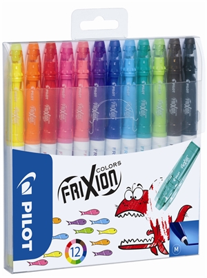 Pilot Frixion Colors 0,7 to zestaw 12 kolorowych pisaków.