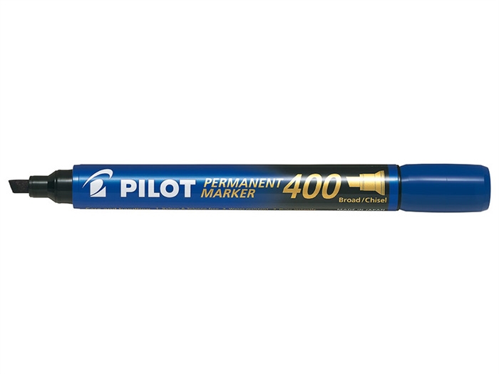 Pisaki Pilot Marker Permanent 400, niebieski, ze skośnym zakończeniem