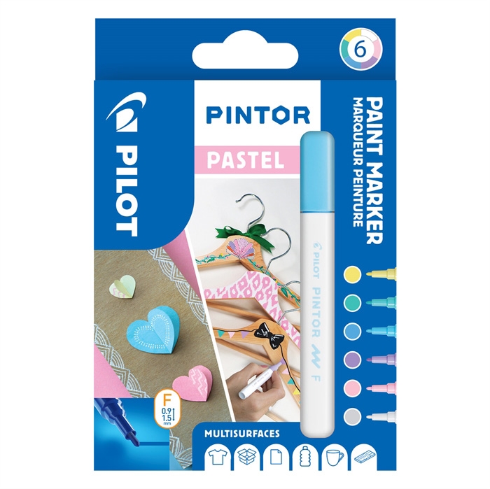 Pisak Pilot Marker Pintor Fine Pastel Mix 1,0 (6 sztuk)