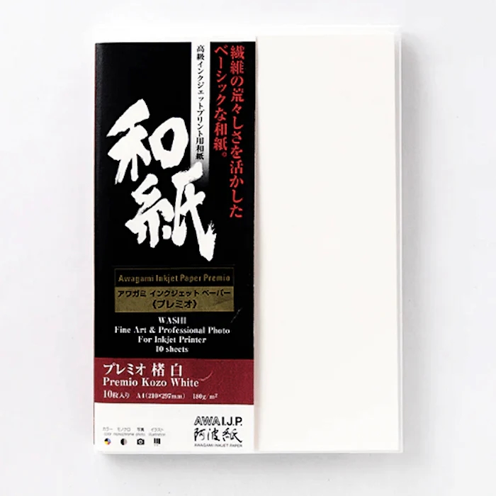 Awagami Premio Kozo White - 180 g/m², 10 arkuszy