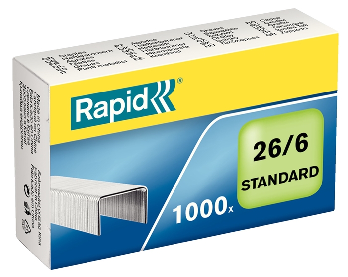 Rapid Zszywki 26/6 standardowe galwanizowane (1000)