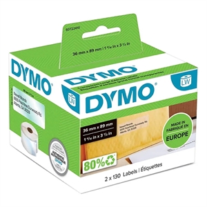 Dymo Label Addressing 36 x 89 mm, trwały transparent, 260 szt.