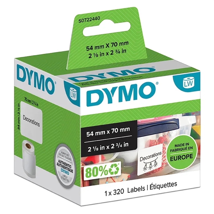 Dymo Label Uniwersalny 54 x 70, perm, biały (320 szt.)