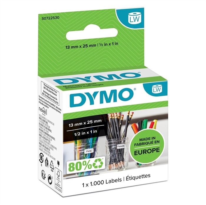 Dymo Label Multi 25 x 13 podwójnie zdejmowalne, białe (100 szt.)