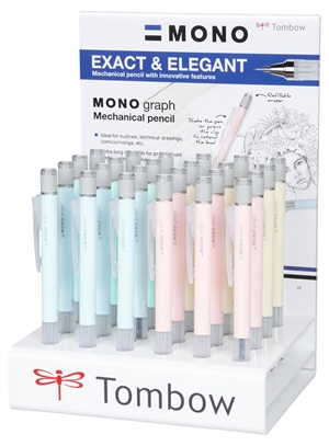 Tombow Ołówek Automatyczny MONO graph 0,5 pastelowy wyświetlacz (24)