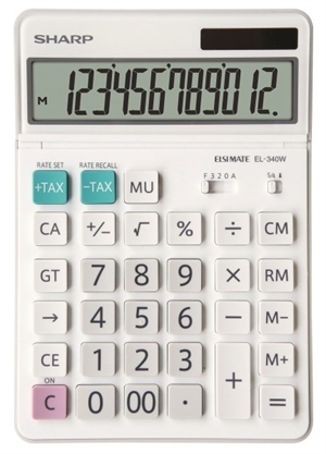 Ostry kalkulator biurkowy EL-340W, 12 cyfr