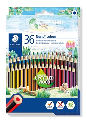 Staedtler Ołówek kolorowy Noris wykonany z odzyskanego drewna (36 sztuk)
