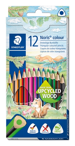 Staedtler Ołówek kolorowy Noris Upcycled Wood trójkątny (12)