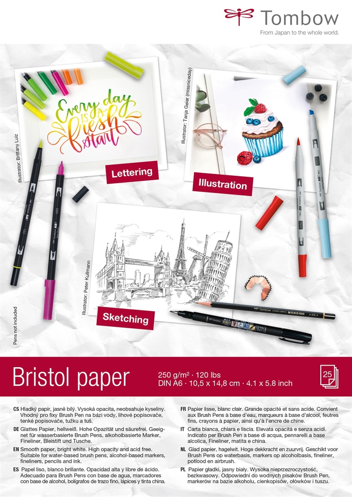 Tombow Skicznik Bristol A6 250g 25 arkuszy