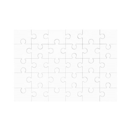 Unisub Sublimation Puzzle 17,5 x 25 cm - Hardboard 30 pcs Gloss White