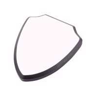 Unisub Shield Plaque with Black Edge Gloss White MDF - 180,9 x 225,4 x 15,88 mm