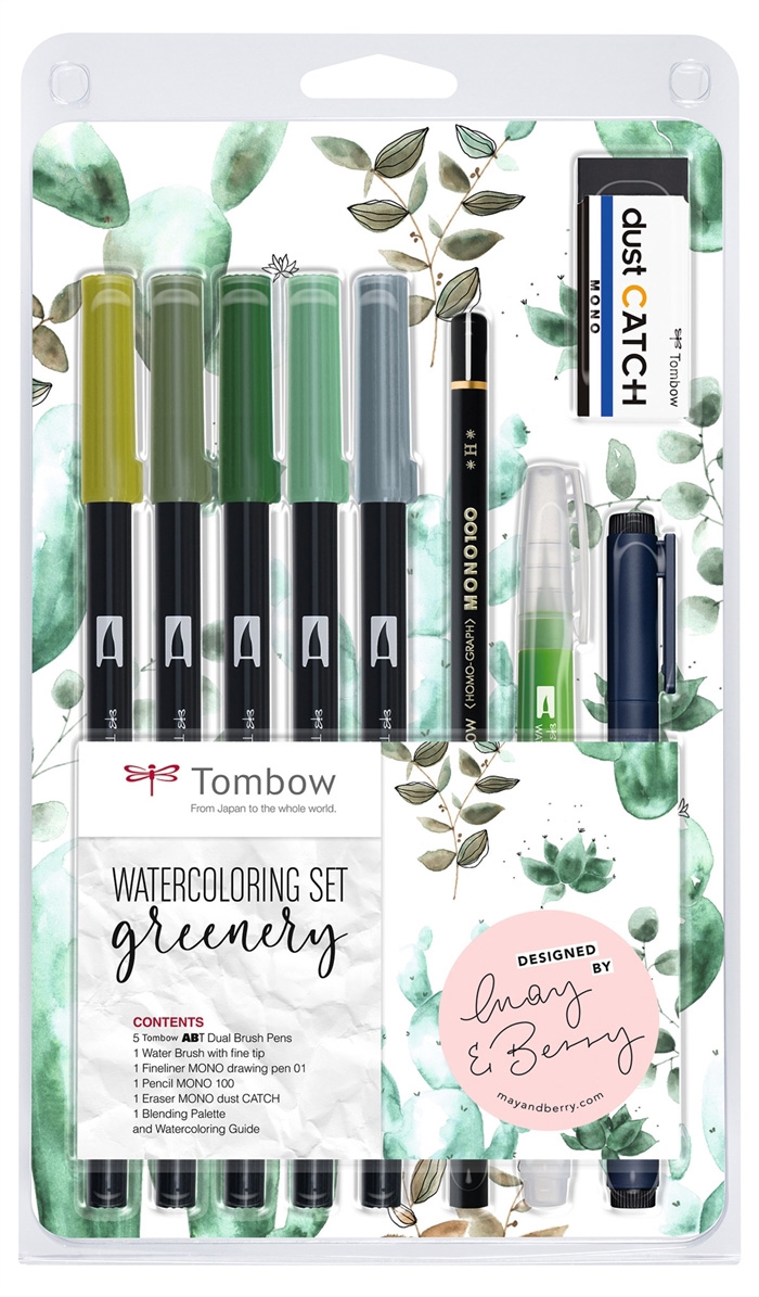 Tombow Marker ABT Dual Brush zestaw Greenery (9)