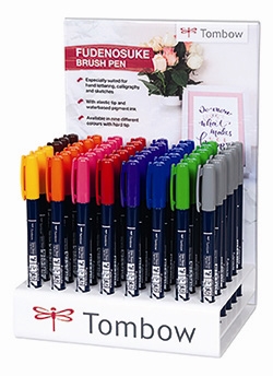 Marker Tombow Fudenosuke Hard Display Ass (48)