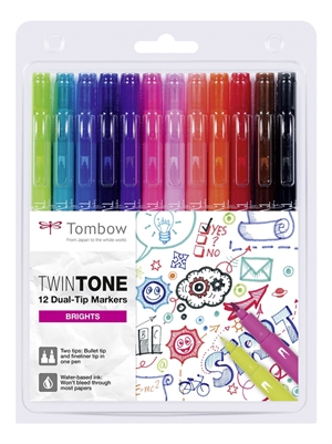 Tombow Marker TwinTone jasne 0,3/0,8 (12)