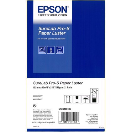 Epson SureLab Pro-S Papier Luster BP 3,5" x 65 metrów 4 rolki